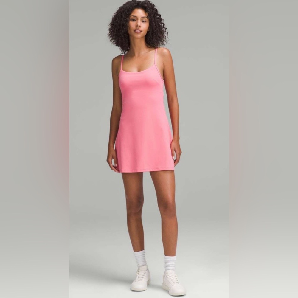 Lululemon NWT Align Cami Strap Dress Sakura Pink Built in short Size 8